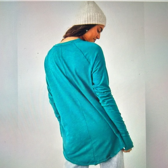 Free People Arden Tee Color Deep Teal Size Large - Picture 2 of 5